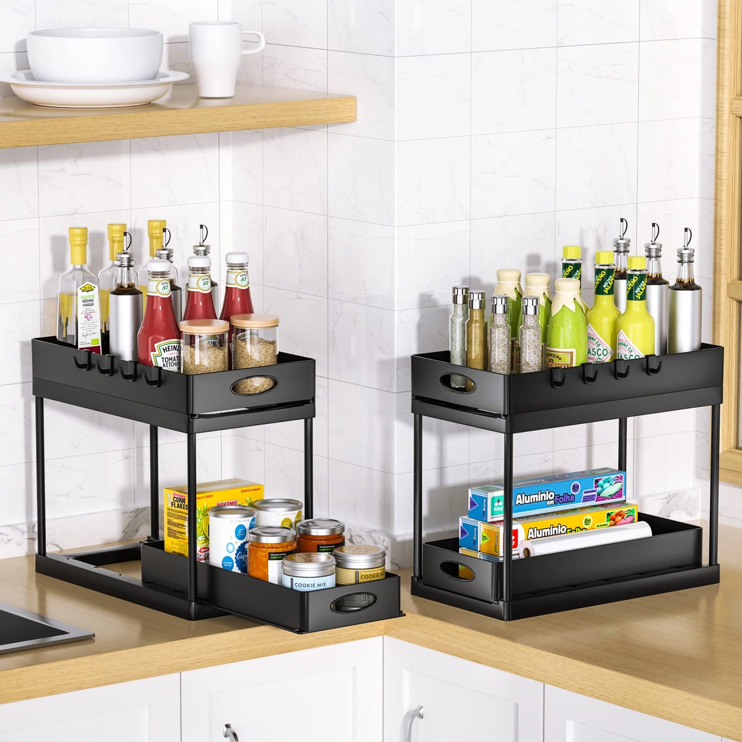2-Tier Sliding Under Sink Storage Organizer