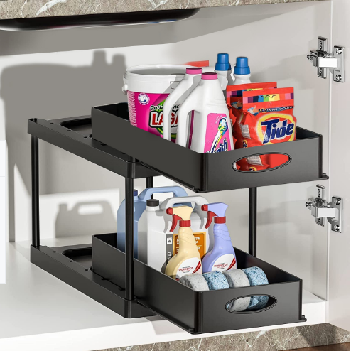 2-Tier Sliding Under Sink Storage Organizer