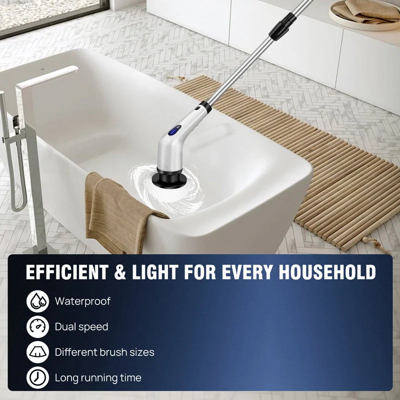 Electric Spin Scrubber with 9 Brush Heads
