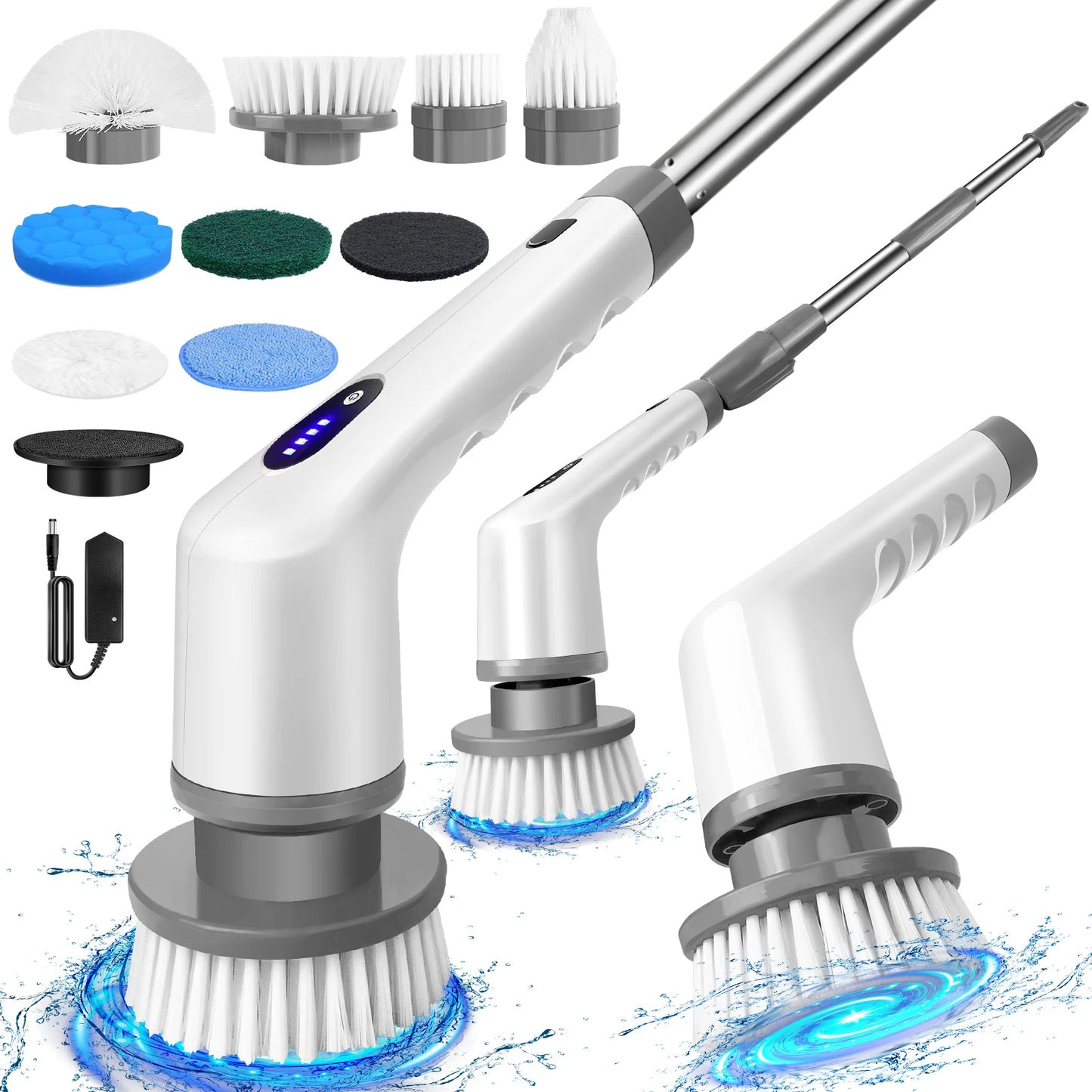 Electric Spin Scrubber with 9 Brush Heads