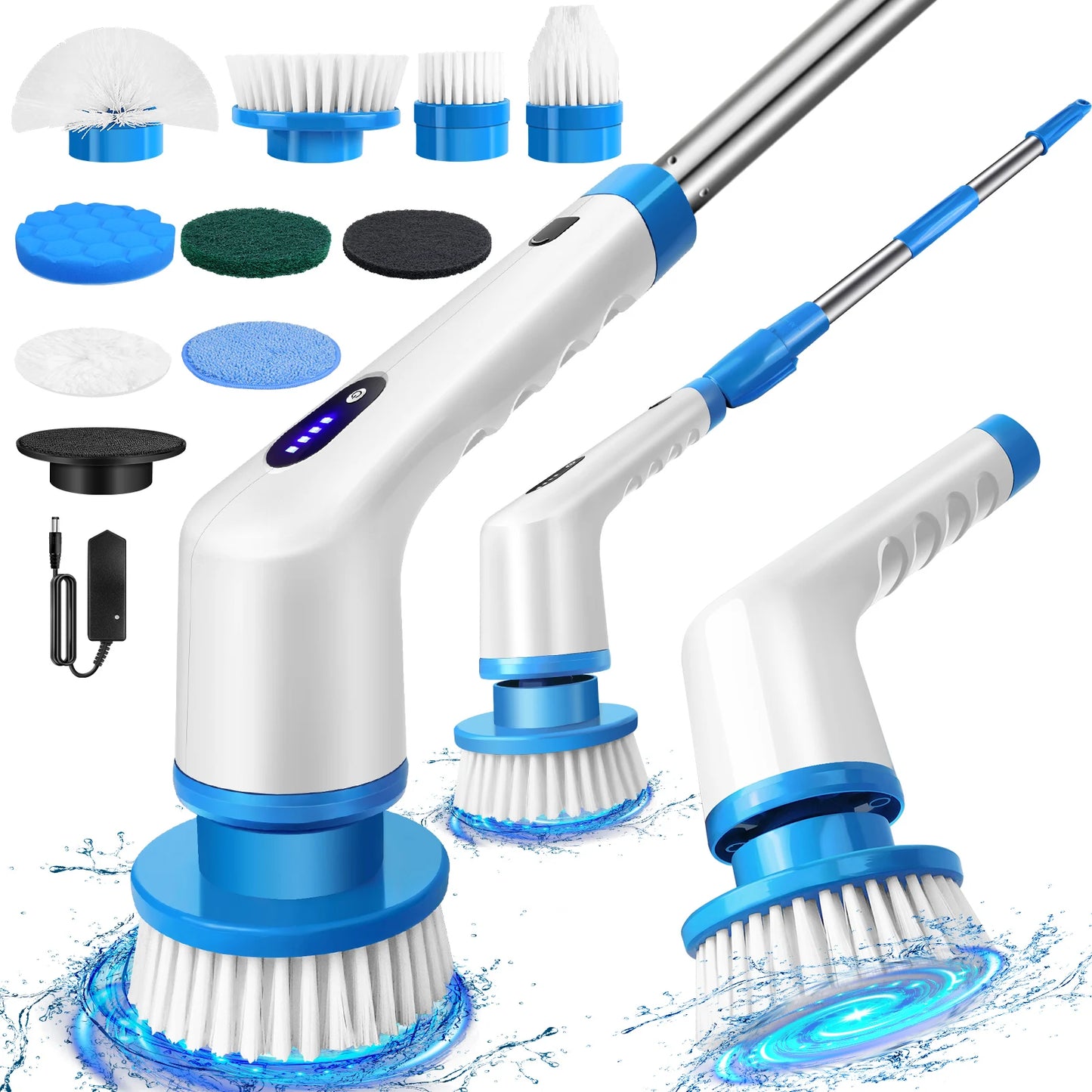 Electric Spin Scrubber with 9 Brush Heads