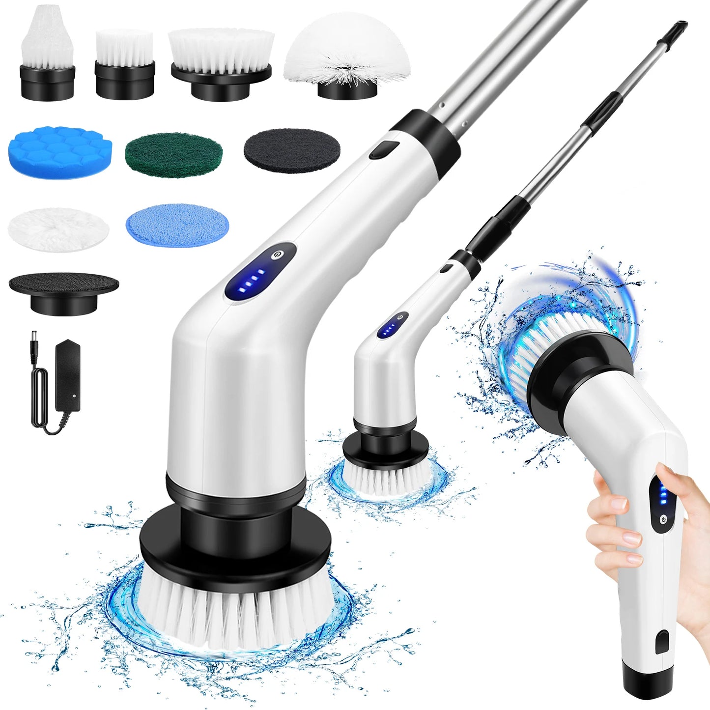 Electric Spin Scrubber with 9 Brush Heads